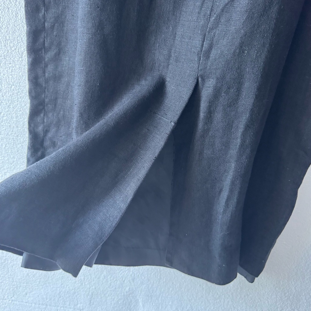 Vintage Jan Barboglio Black Linen Dress Size 8 - Picture 5 of 8